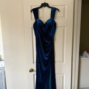 Blue velvet dress